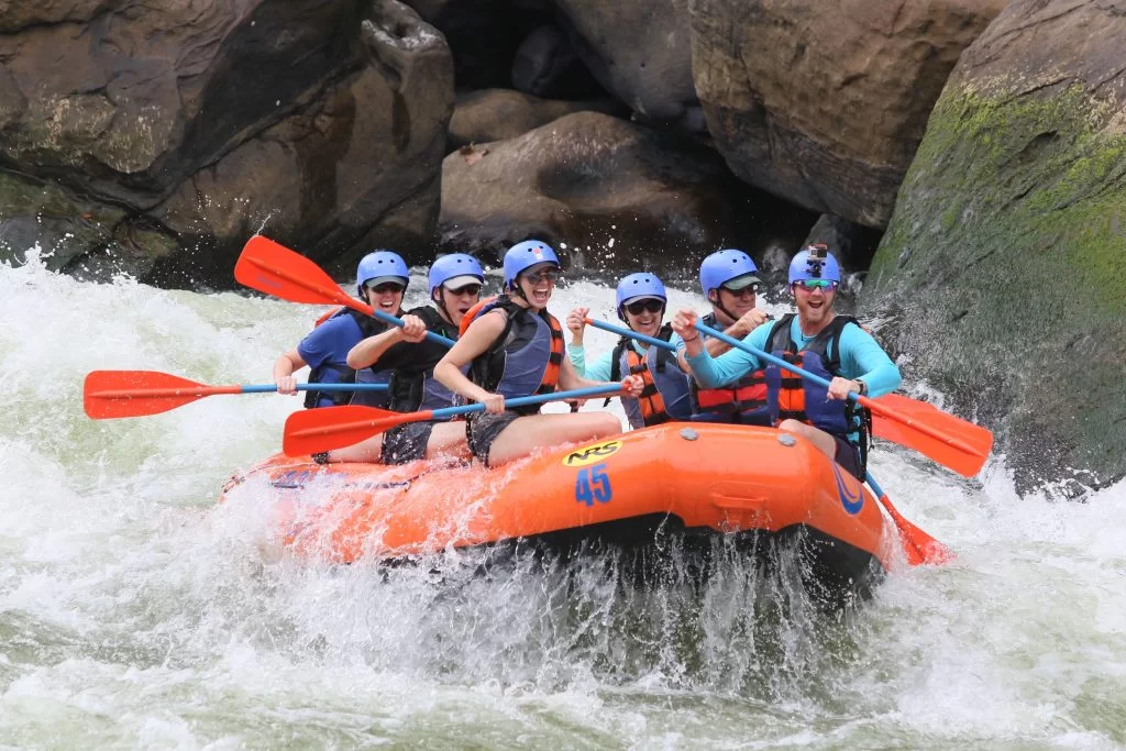Rafting on Bali’s scenic rivers Rafting activity on a scenic Bali river